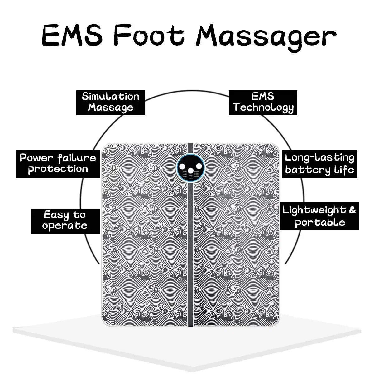 Tens EMS Foot Massager Fisioterapia Mat Massageador de pes Type-C Charging Electronic Foot Fitness Massage Gym Equipment - Premium tens mat from Lizard Vigilante - Just $21.99! Shop now at Lizard Vigilante