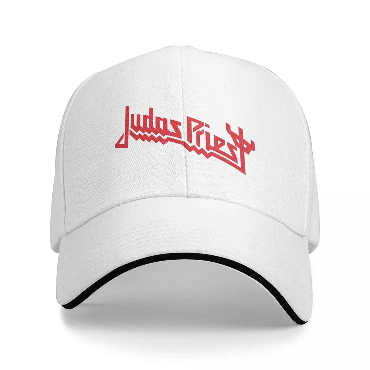 Red Judas Priest Rock Band Heavy Metal Baseball Cap Merch Fashion Trucker Hat Men Women for Outdoor Headwear Adjustable - Lizard Vigilante