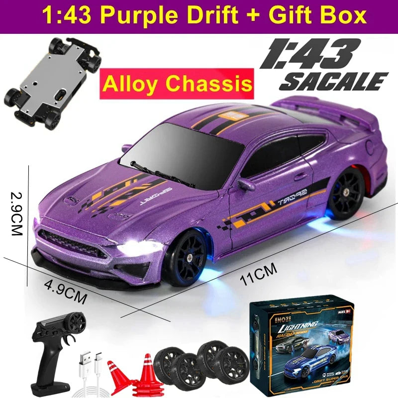 1/64 High-Speed Drift RC Car 4WD Remote Control Mini Racing Toy