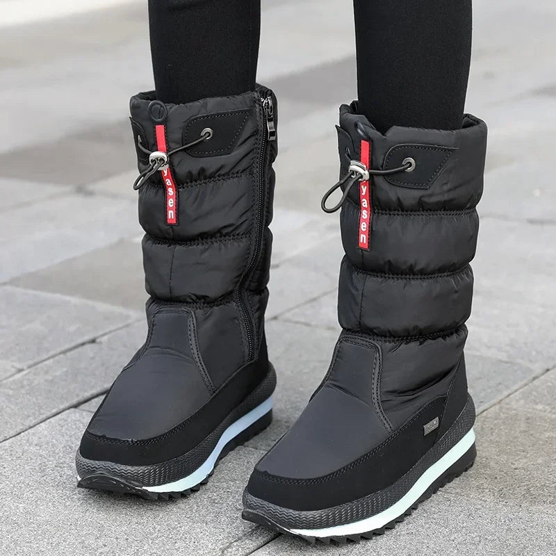 Women's Plush Platform Snow Boots – Waterproof, Non-Slip, Warm Winter Fashion for Style and Comfort - Premium snow boots from Lizard Vigilante - Just $41.08! Shop now at Lizard Vigilante