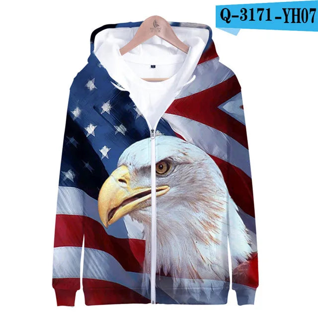 USA Flag Hoodies 3 to 14 Years Kids Hoody American Stars and Stripes Clothing Tops Boys Girls Sweatshirt Outerwear Jacket Children Clothes - Premium Long-sleeve hoodie from Lizard Vigilante - Just $39.99! Shop now at Lizard Vigilante