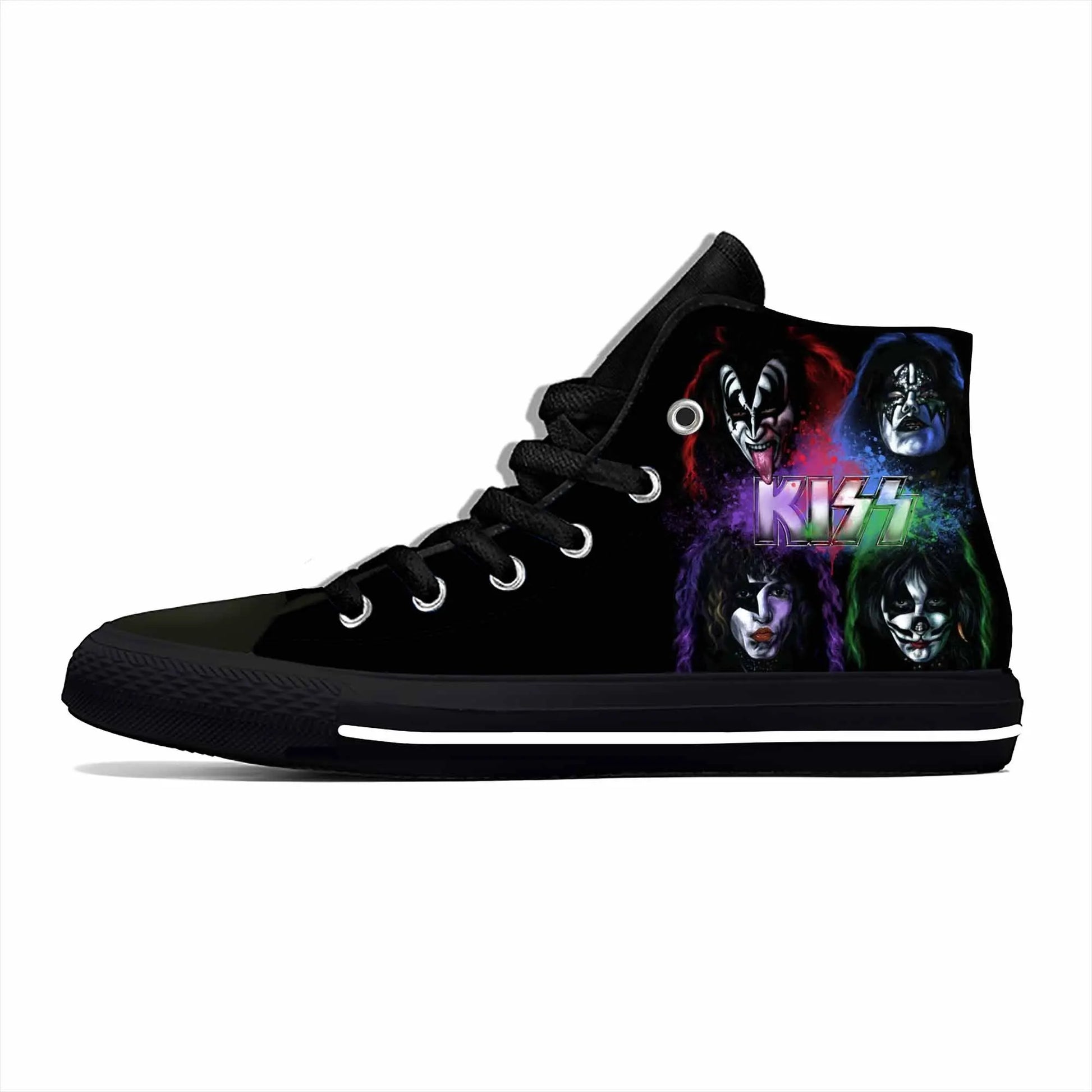 Heavy Metal Rock Band Kiss 3D Print High-Top Casual Sneakers – Lightweight, Breathable Canvas Shoes for Men & Women - Premium shoes from Lizard Vigilante - Just $46.69! Shop now at Lizard Vigilante