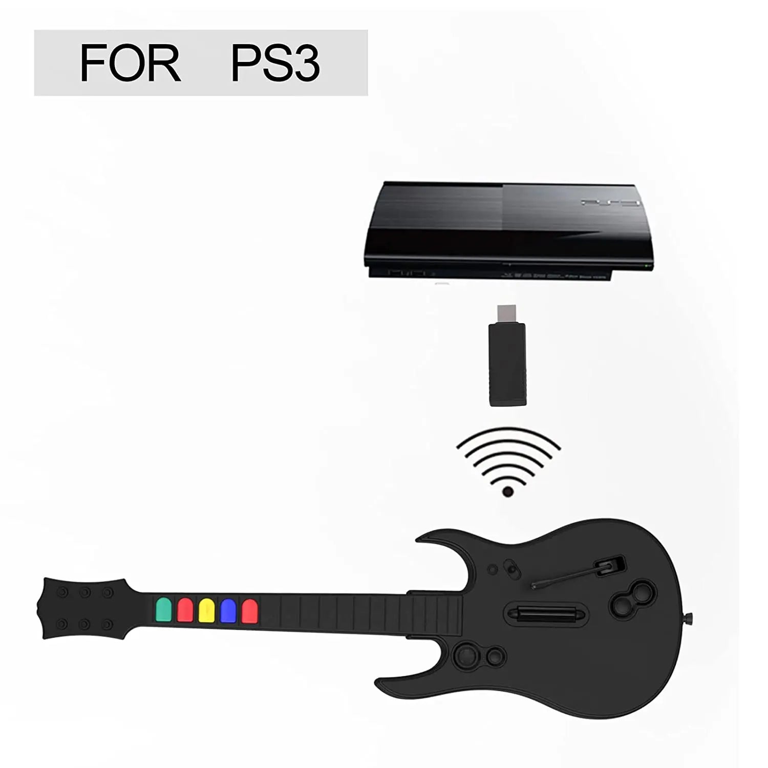 DOYO 2.4G Wireless Guitar Hero Controller for PC PS3 Compatible With Clone Hero Rock Band Games Remote Joystick Console - Premium guitar hero guitar from Lizard Vigilante - Just $99.99! Shop now at Lizard Vigilante