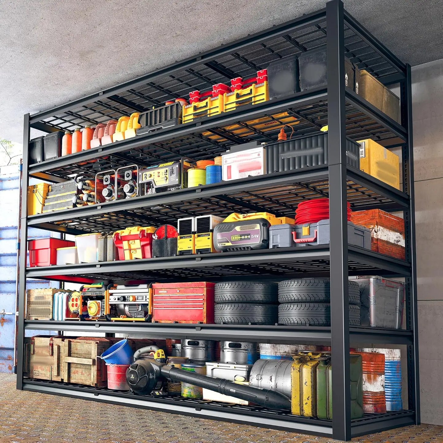 Garage Shelving 3500LBS Storage Shelves 6 Tier Metal Shelves Adjustable Shelving Units and Storage Rack 60" W x 84" H x 24" D - Premium  from Lizard Vigilante - Just $406.99! Shop now at Lizard Vigilante