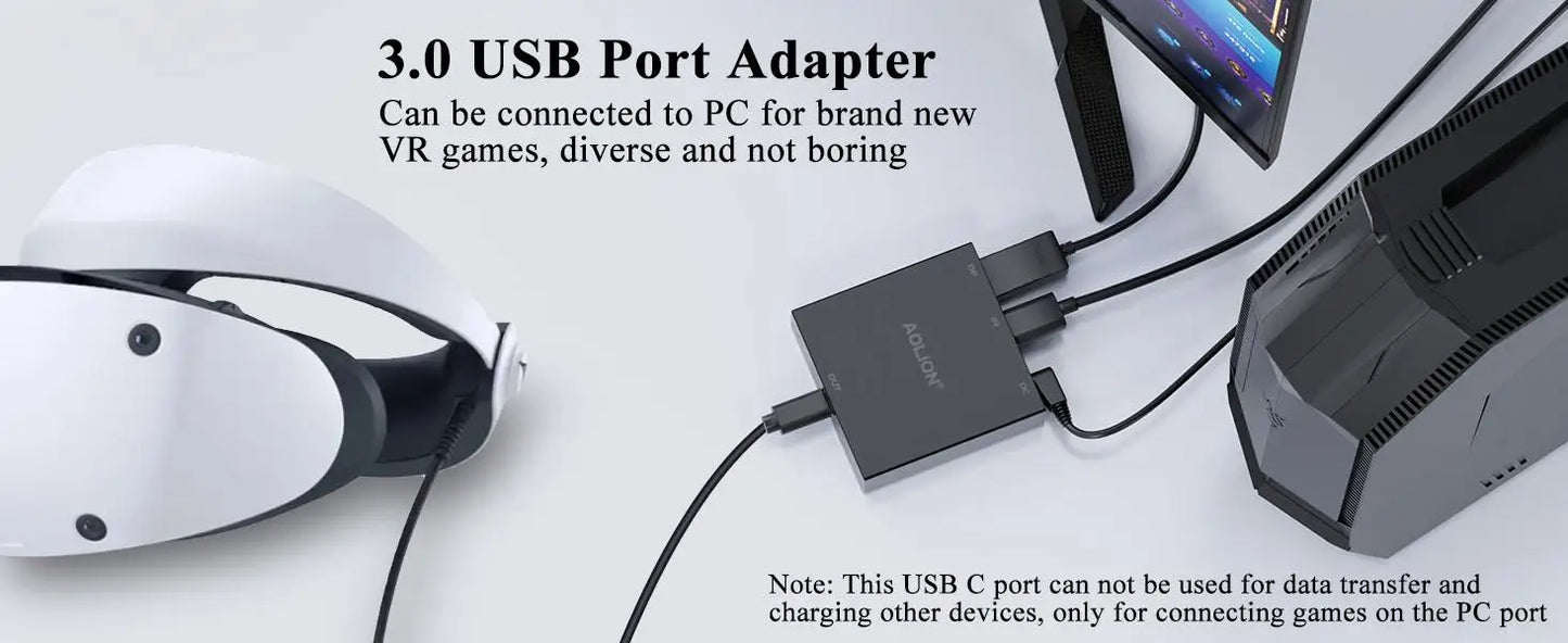 AOLION For PS5 VR2 PC Converter PS VR2 PC Adapter Kit PC Adapter