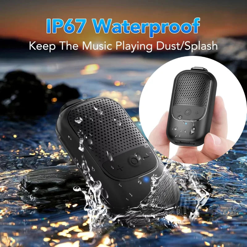 Portable Wearable Backpack Clip-on Bluetooth Wireless Speaker Built-in Microphone Free Music for Outdoors Sports Mini Speakers