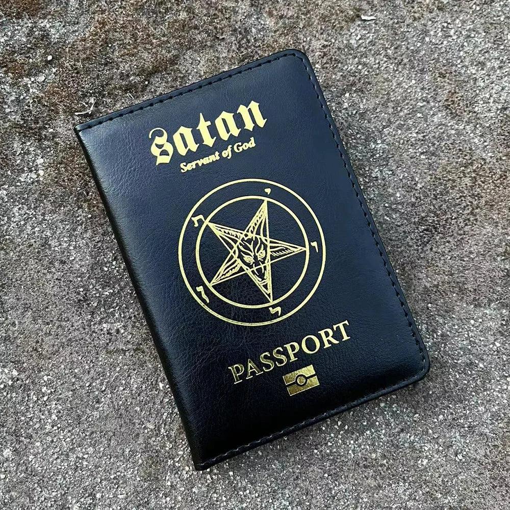 Devil Satan Goat Baphomet Passport Cover Travel Satanic Passport Holder Goat's Head Witchcraft Cover on The Passport - Lizard Vigilante