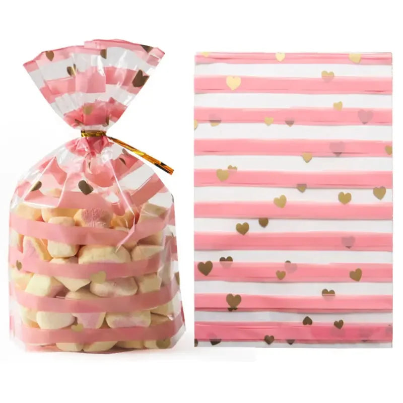 50Pcs Plume Plastic Bag Easter Birthday Party Candy And Sweets Gift Bags Natal Present Anniversaire Gift Wrapping