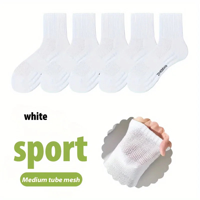 5-Pack Unisex Towel Sole Casual Ankle Socks – Breathable, Sweat-Absorbing, Anti-Odor Sports Socks for Men and Women - Premium socks from Lizard Vigilante - Just $22.99! Shop now at Lizard Vigilante