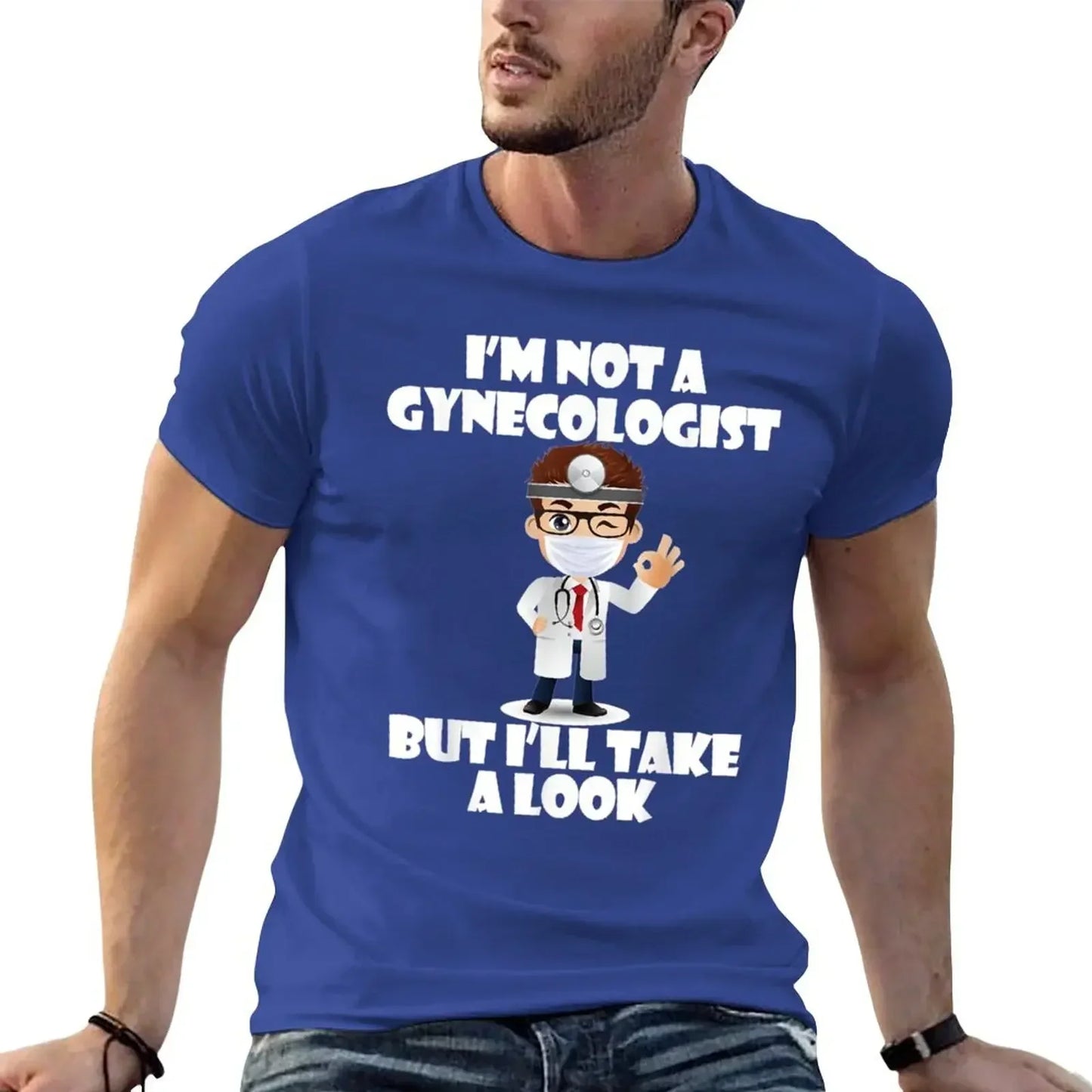 I'm Not A Gynecologist But I'll Take A Look T-Shirt Vintage Tops T-shirt Unisex Mens Sarcastic Gag - Premium T-Shirt from Lizard Vigilante - Just $23.29! Shop now at Lizard Vigilante