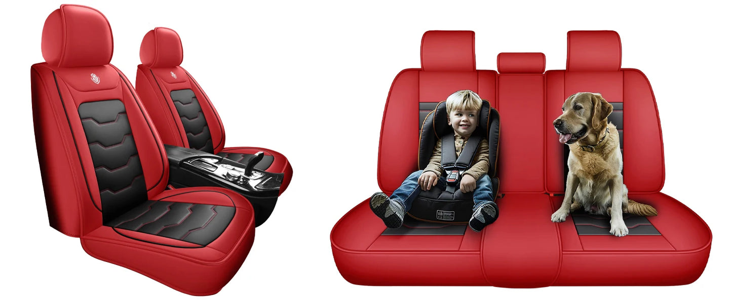 HellRide Universal 5-Seater Leather Seat Armor — Airbag Safe, All-Season Fit, Diamond-Stitched Comfort for Cars, SUVs & Pickups