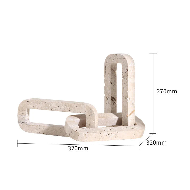 Travertine Sculptures and Figurines Archway Shape Statue for Shelf Coffee Table TV Cabinet Bookshelf Living Room Home Decoration