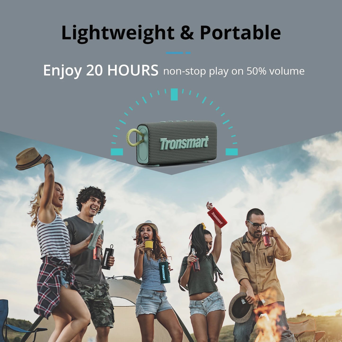 Tronsmart Trip Bluetooth 5.3 Speaker – Dual-Driver Portable Speaker with IPX7 Waterproof, True Wireless Stereo, 20 Hours Playtime for Outdoor Adventures - Premium speaker from Lizard Vigilante - Just $51.08! Shop now at Lizard Vigilante