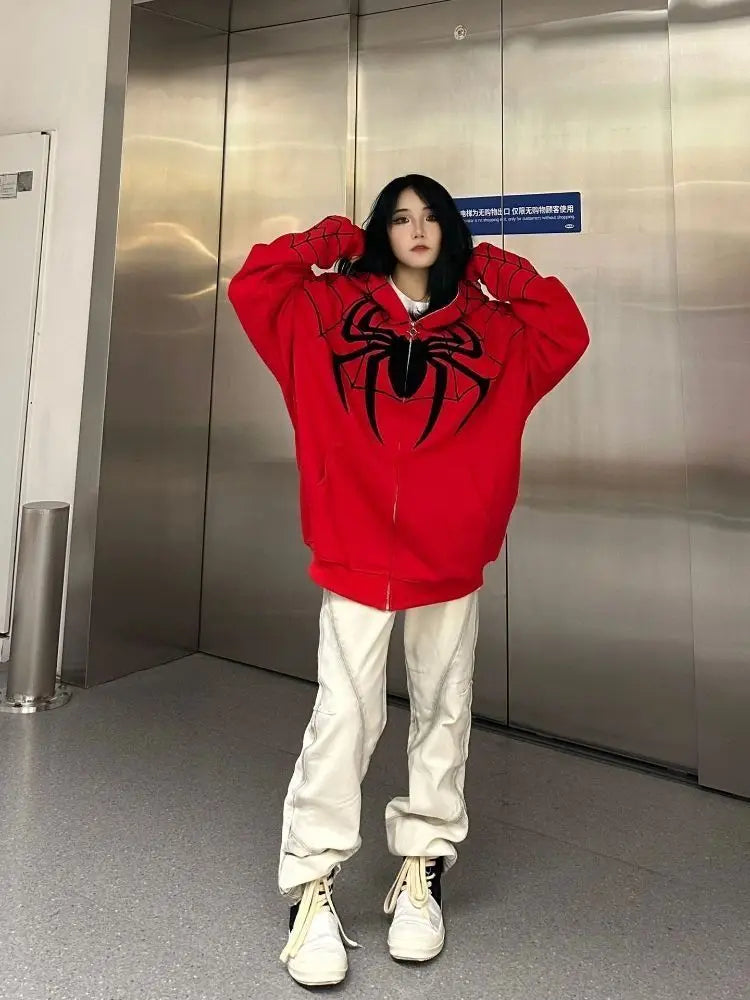 Marvel Spider-Man Embroidery 3D Digital Printing Hooded Zipper Sweatshirts | Fashion Hip-Hop Cosplay Hoodie for Men & Women - Premium Hoodie from Lizard Vigilante - Just $43.88! Shop now at Lizard Vigilante