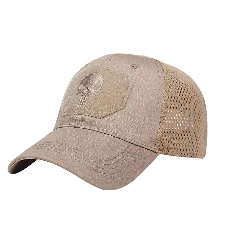 Tactical Camouflage Baseball Cap Mesh Breathable Special Forces Tactical Camo Hat Skull Duck Visor Hat - Premium  from Lizard Vigilante - Just $8.99! Shop now at Lizard Vigilante