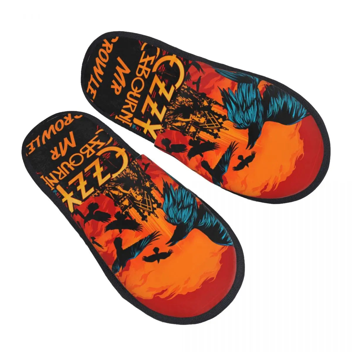 Ozzy Osbourne Slippers Heavy Metal Band Rock House Soft Warm Prince Of Darkness Memory Foam Fluffy Slipper Indoor Outdoor Shoes - Premium slippers from Lizard Vigilante - Just $21.99! Shop now at Lizard Vigilante