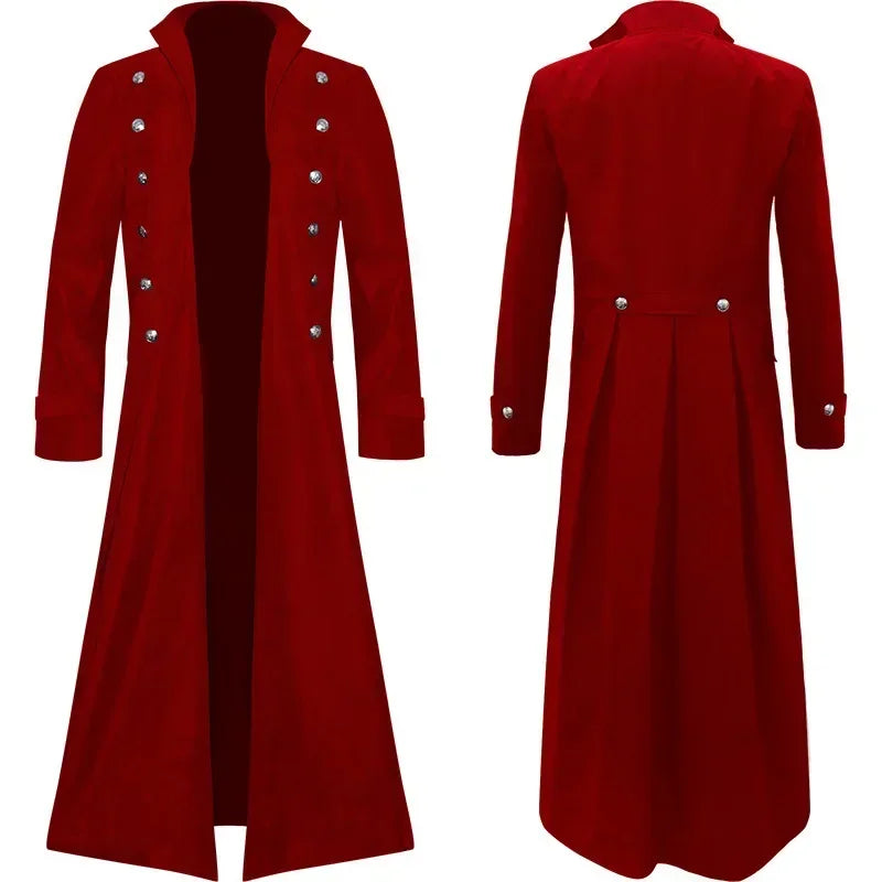 Medieval Pirate Steampunk Trench Coat Stage Wear Cosplay - Premium trench coat from Lizard Vigilante - Just $54.88! Shop now at Lizard Vigilante