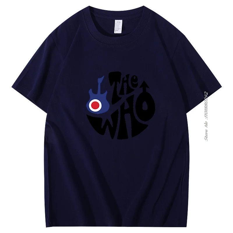 Classic The Who Rock Band Cotton Graphic T Shirts Novelty Short Sleeve Squeeze Box T-Shirts Popular Creative Unisex Loose Breathable Shirt - Lizard Vigilante