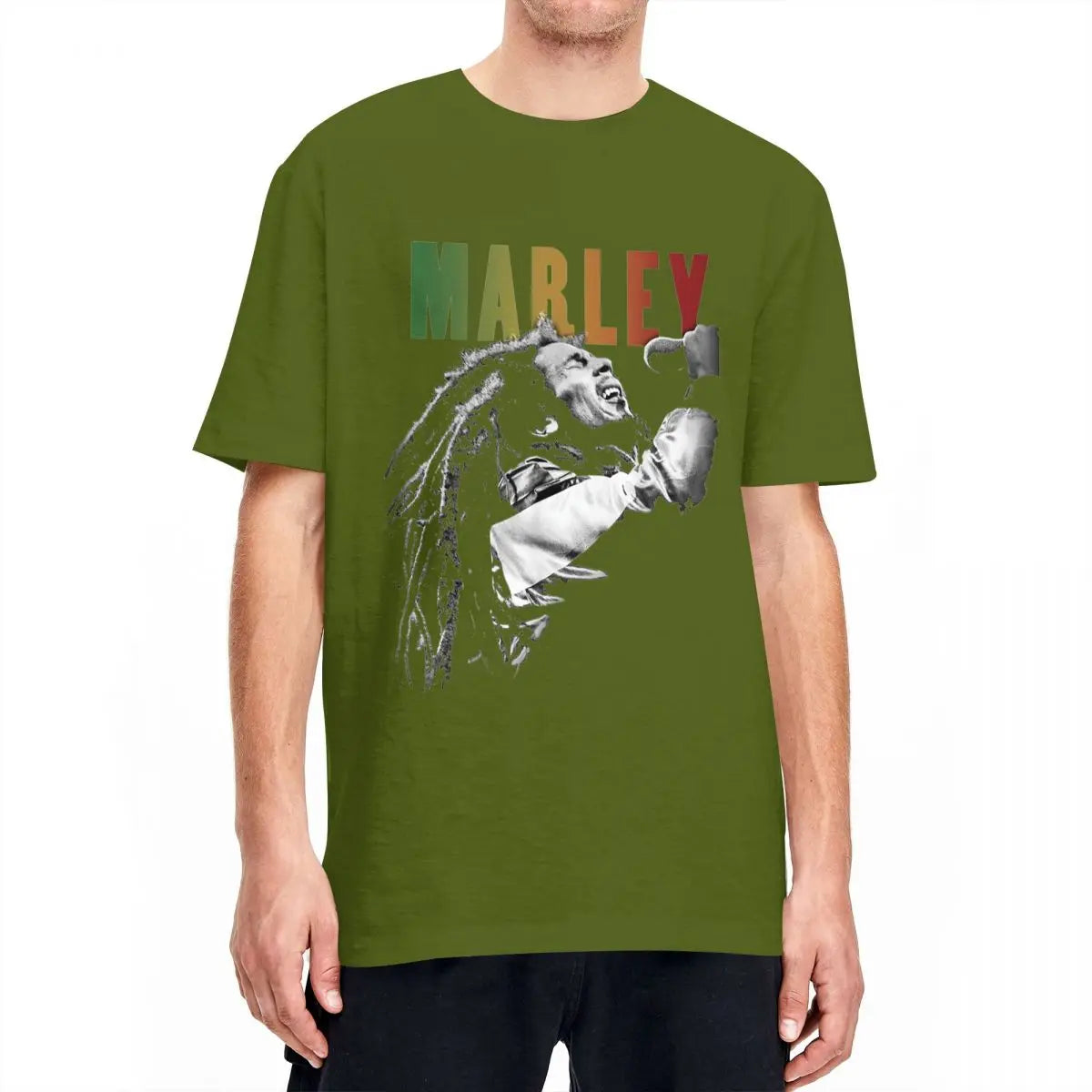 Bob Marley Harajuku Music T-Shirt – Men’s 100% Cotton Short Sleeve Cool Summer Tee - Premium T-Shirt from Lizard Vigilante - Just $23.88! Shop now at Lizard Vigilante