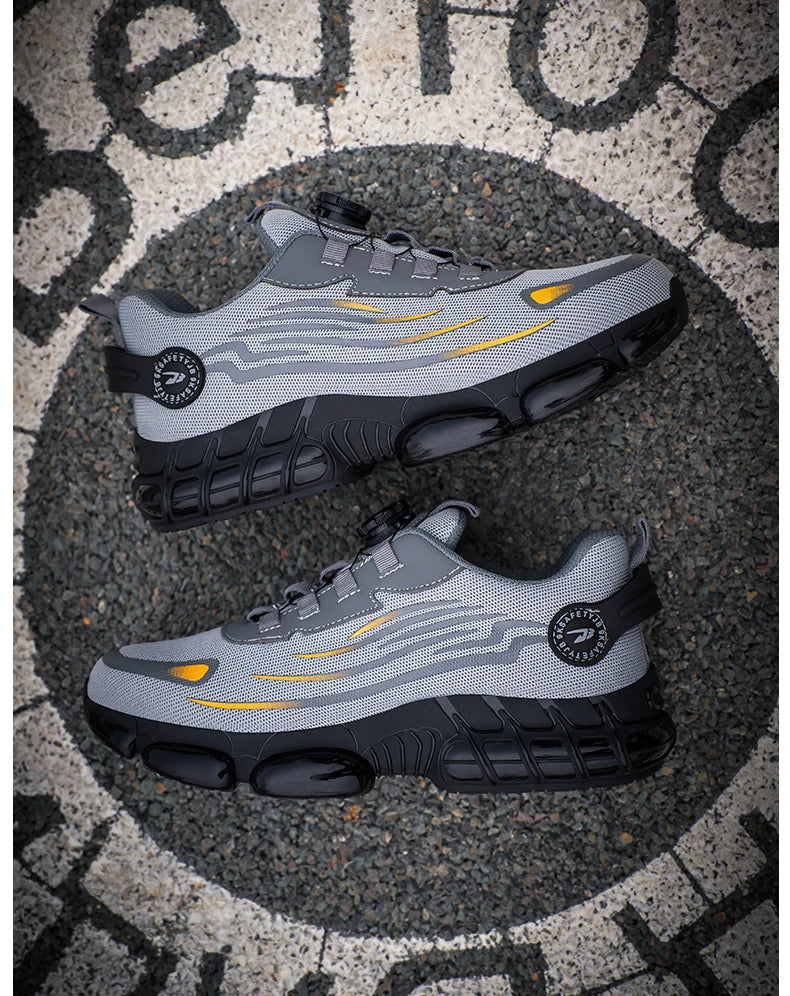 “NO SLACK, NO LACES” | Men’s Tactical Soft-Sole Steel Toe Work Sneakers – Anti-Smash, Anti-Puncture, Zero Excuses - Premium shoes from dsers - Just $72.99! Shop now at Lizard Vigilante