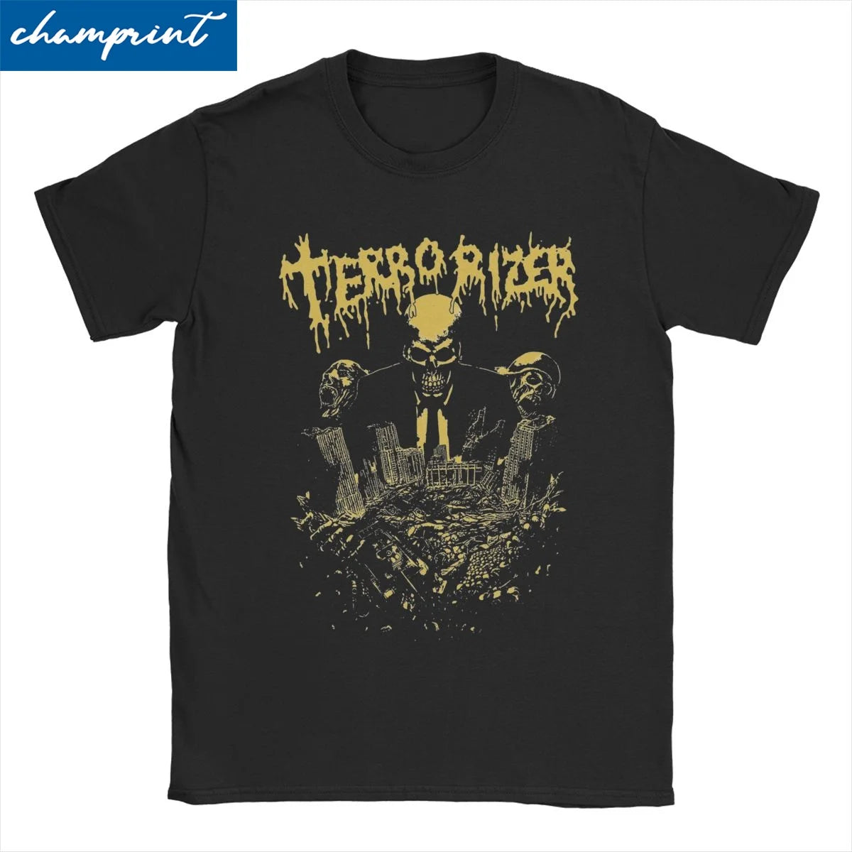 Terrorizer Vintage Black Metal T-Shirt Men Women Crewneck Pure Cotton Short Sleeve Tees Gift Clothes - Premium  from Lizard Vigilante - Just $18.99! Shop now at Lizard Vigilante