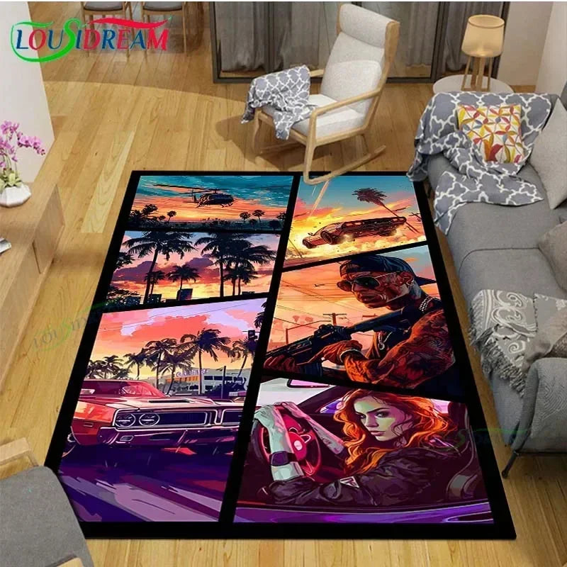 Video Game Rug Retro CD Rug Popular Game Rug Gamer Room Decor Gamer Gift DVD Rug for Teen Room Birthday Gift Non Slip Washable