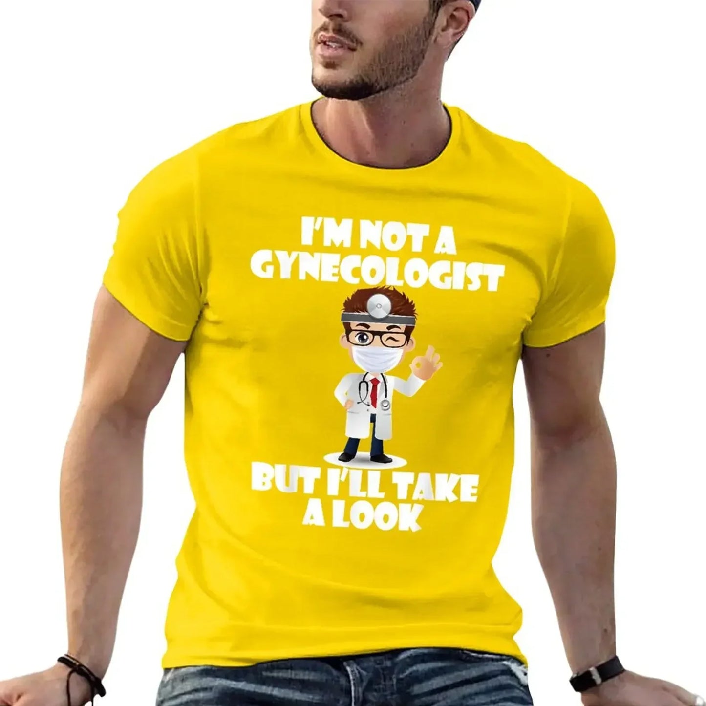 I'm Not A Gynecologist But I'll Take A Look T-Shirt Vintage Tops T-shirt Unisex Mens Sarcastic Gag - Premium T-Shirt from Lizard Vigilante - Just $23.29! Shop now at Lizard Vigilante