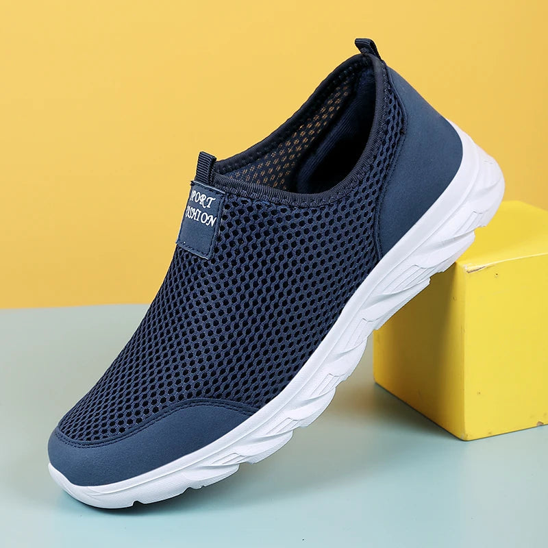 Men's Breathable Slip-On Sneakers – Classic Casual Mesh Running Shoes - Premium shoes from Lizard Vigilante - Just $28.88! Shop now at Lizard Vigilante