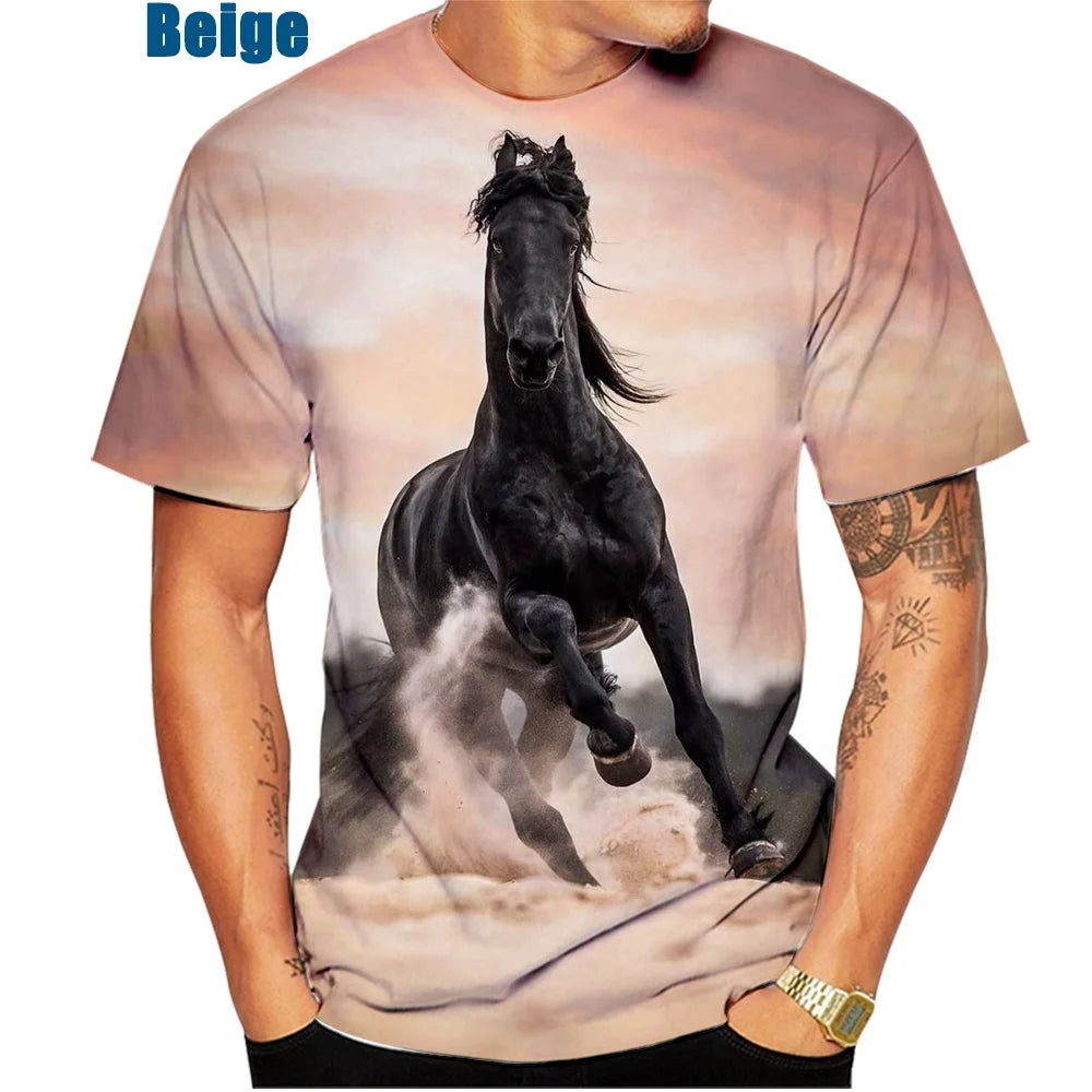 New Fashion 3D Printed Animal Horse T-Shirt for Men and Women – Creative Casual Tee, Lightweight & Quick-Dry - Premium T-Shirts from Lizard Vigilante - Just $22.99! Shop now at Lizard Vigilante