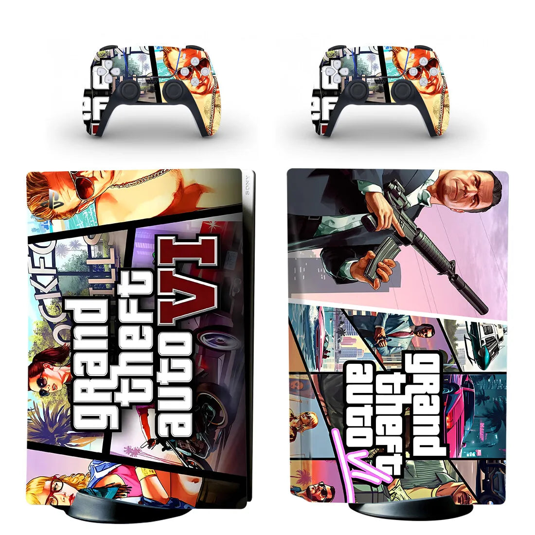 Grand Theft Auto VI GTA 6 PS5 Disc Skin Sticker Protector – Decal Cover for Console and Controller - Premium skin from Lizard Vigilante - Just $26.88! Shop now at Lizard Vigilante