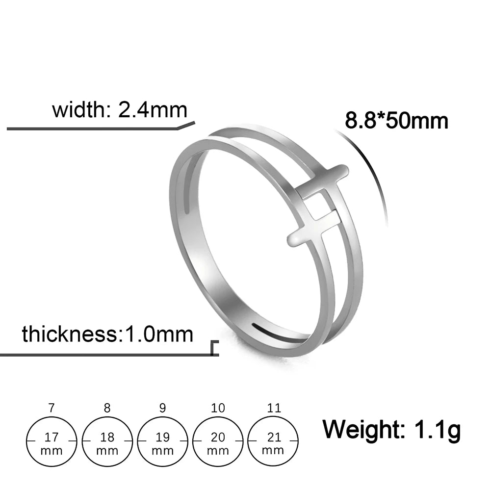 Gothic Cross Couple Rings Stainless Steel Silver Color COOLTIME Jesus Cross Finger Ring for Men Women Punk Jewelry Wedding Gift - Premium rings from Lizard Vigilante - Just $14.99! Shop now at Lizard Vigilante