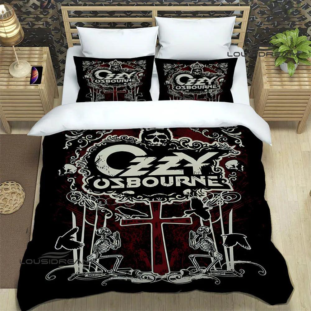 Dive into Ozzy's Dreamworld: A Retro Bedding Symphony for Headbanging Sleep - Premium bedding from Lizard Vigilante - Just $57.99! Shop now at Lizard Vigilante