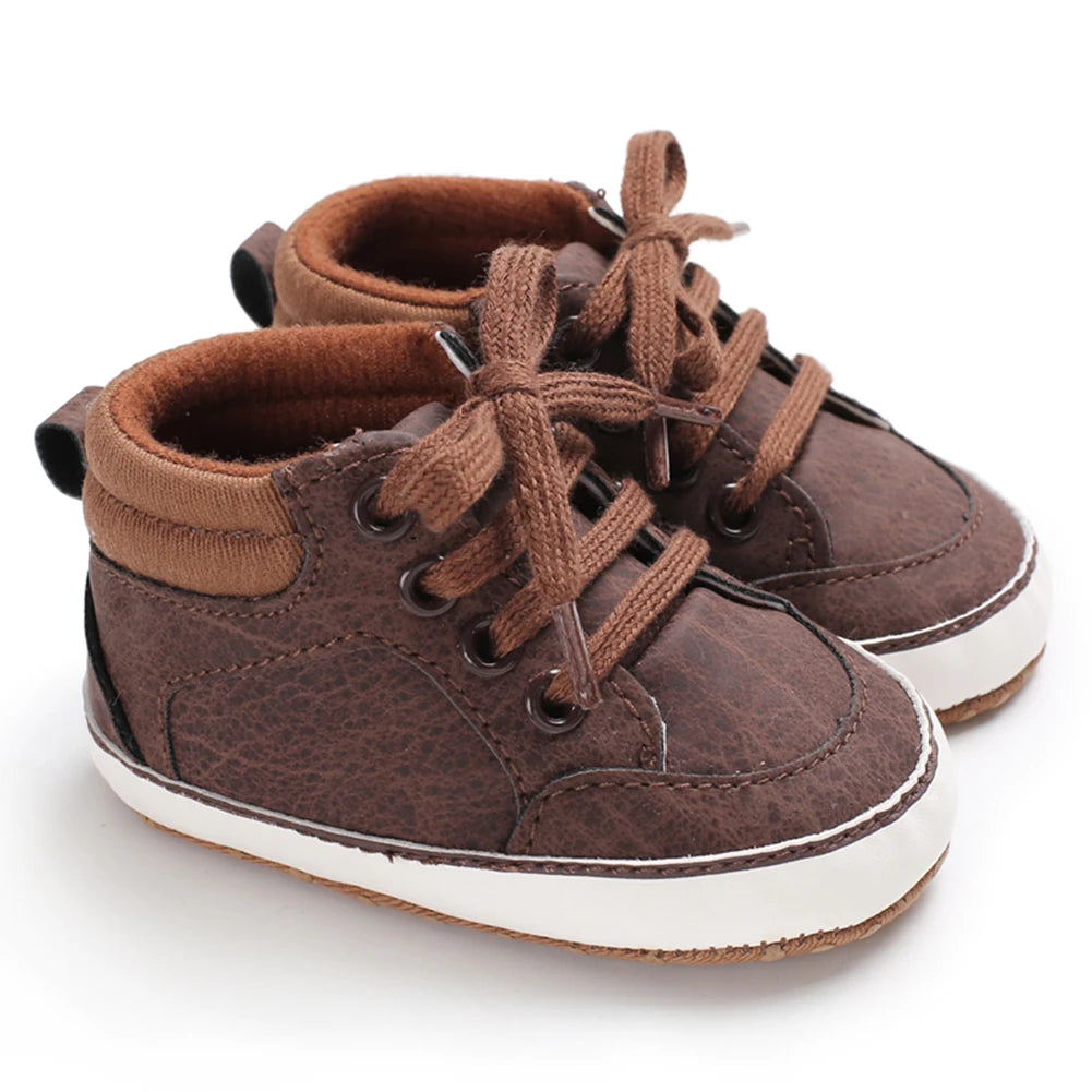 Meckior Newborn Baby Walking Shoes – Solid Color, Lace-Up, Soft Cotton Anti-Slip Soles, Unisex First Walker Shoes for All Seasons - Premium shoess from Lizard Vigilante - Just $20.25! Shop now at Lizard Vigilante