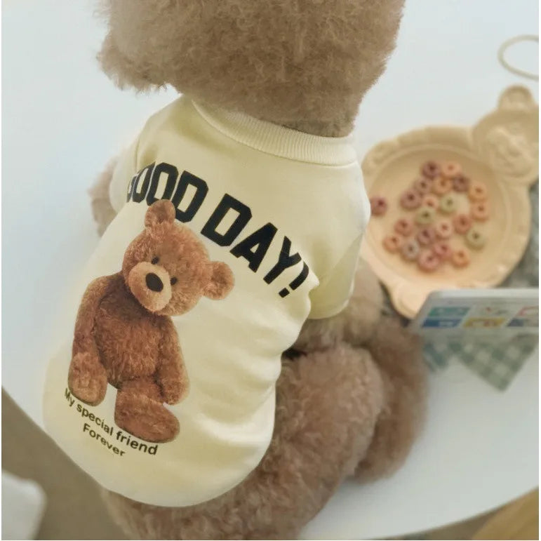 Dog Clothes Dog Costume Pet Clothes Cartoon Bear Pet Shirt  Puppy Clothes Pet Vest Pet Clothes Dog Sport Shirt XS-XXL