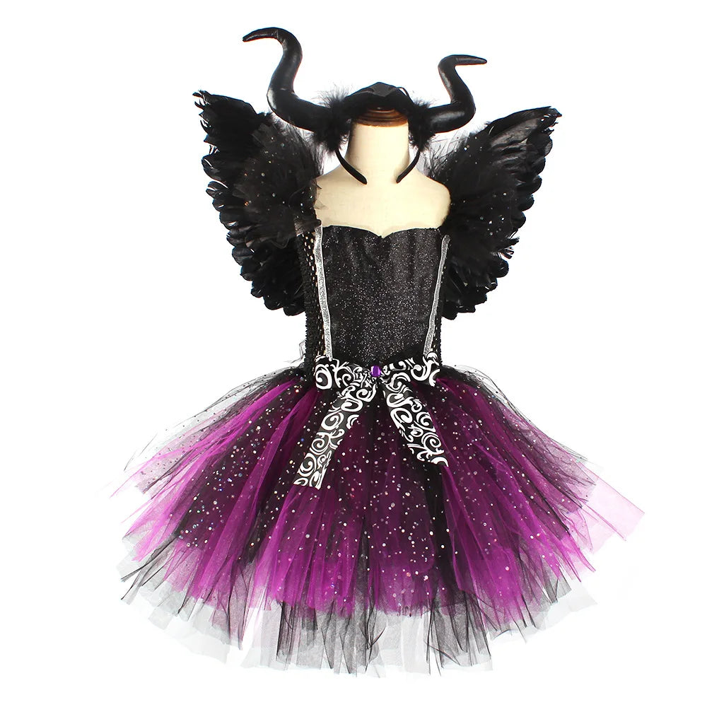 Halloween Witch Cosplay Costume Set for Girls – Evil Queen Purple Dress - Premium  from Lizard Vigilante - Just $30.88! Shop now at Lizard Vigilante