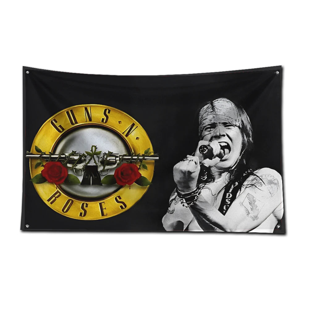 Guns N' Roses Rock Band Flag – 3x5 FT Polyester Banner with Digital Printing and Brass Grommets for Garage or Outdoor Decor - Premium flag from Lizard Vigilante - Just $19.99! Shop now at Lizard Vigilante