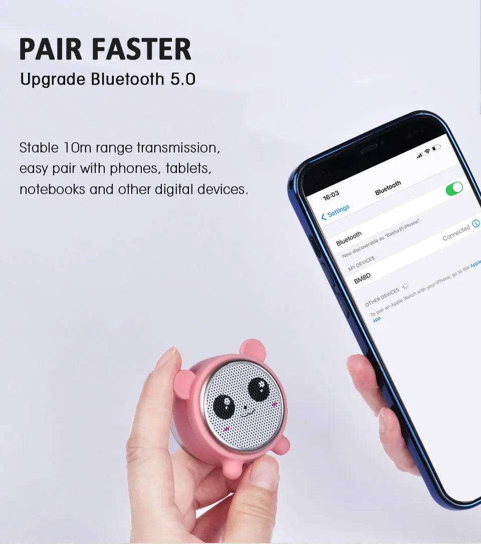 Wireless Bluetooth Animal Speaker Box HIFI Power Mini Speakers TWS Sound Speakers for Outdoor or Office home Panda Baby