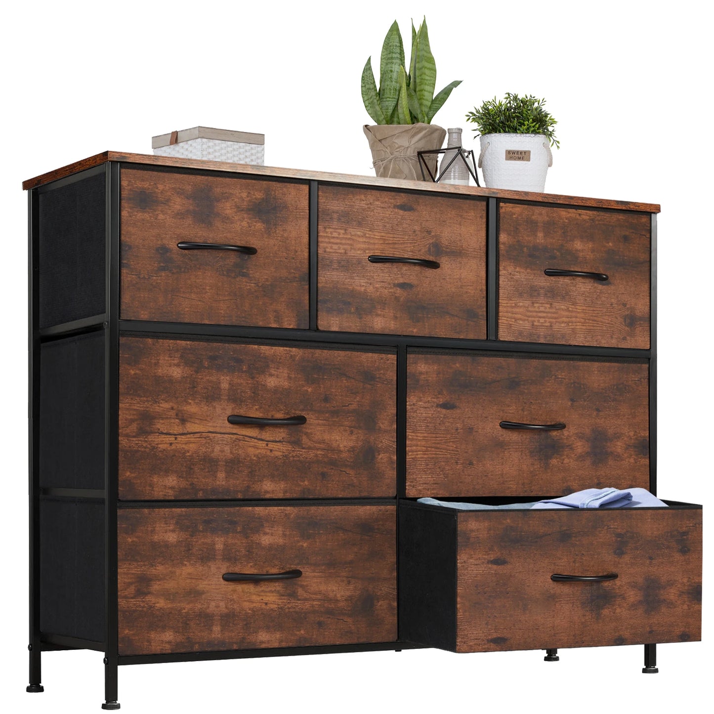 JHK Desser For Bedroom With 7 Fabric Drawers Organizer Storage Closet Chest Clothes For Living Room Display Cabinet Of Furniture - Premium  from Lizard Vigilante - Just $69.99! Shop now at Lizard Vigilante