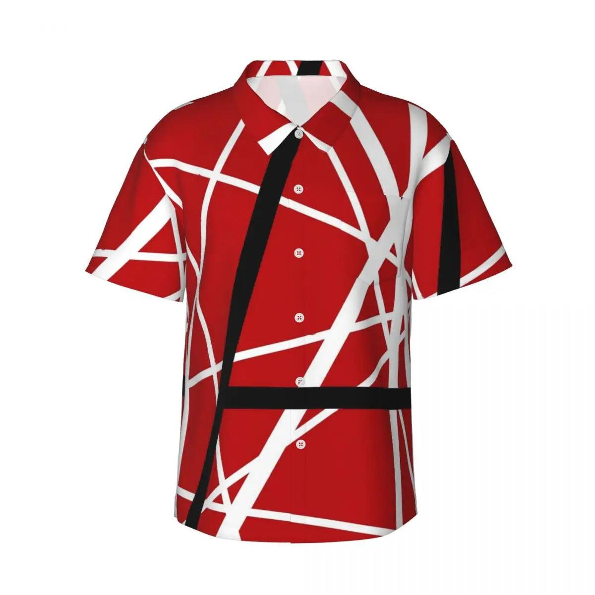 Summer Beach Van Shirt Halen Vans Lines Print Cool Blouse Casual Shirts Male Short Sleeve 1984 Street Clothing - Premium hawaiian shirt from Lizard Vigilante - Just $29.84! Shop now at Lizard Vigilante