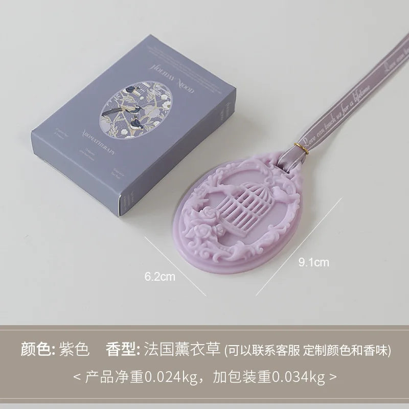 Birdcage Aromatherapy Candle Wax Tablets Wardrobe Deodorant Car Pendant Solid Balm Aromatic Air Freshener Long Lasting Fragrance