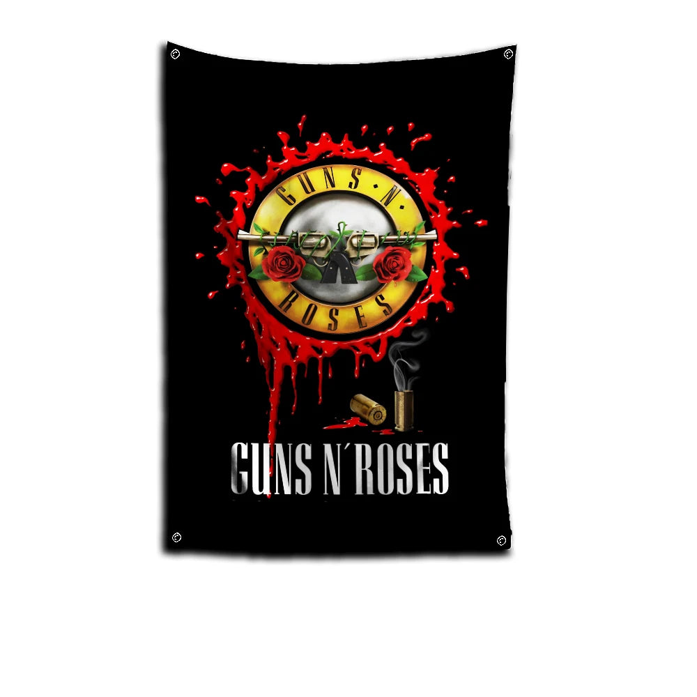 Guns N' Roses Rock Band Flag – 3x5 FT Polyester Banner with Digital Printing and Brass Grommets for Garage or Outdoor Decor - Premium flag from Lizard Vigilante - Just $19.99! Shop now at Lizard Vigilante