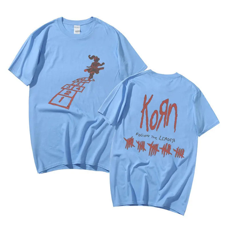 Rock Band Korn Follow The Leader Graphic T Shirt Men Women Fashion Loose Short Sleeve Tees Man Vintage Gothic Oversized Tshirt - Lizard Vigilante