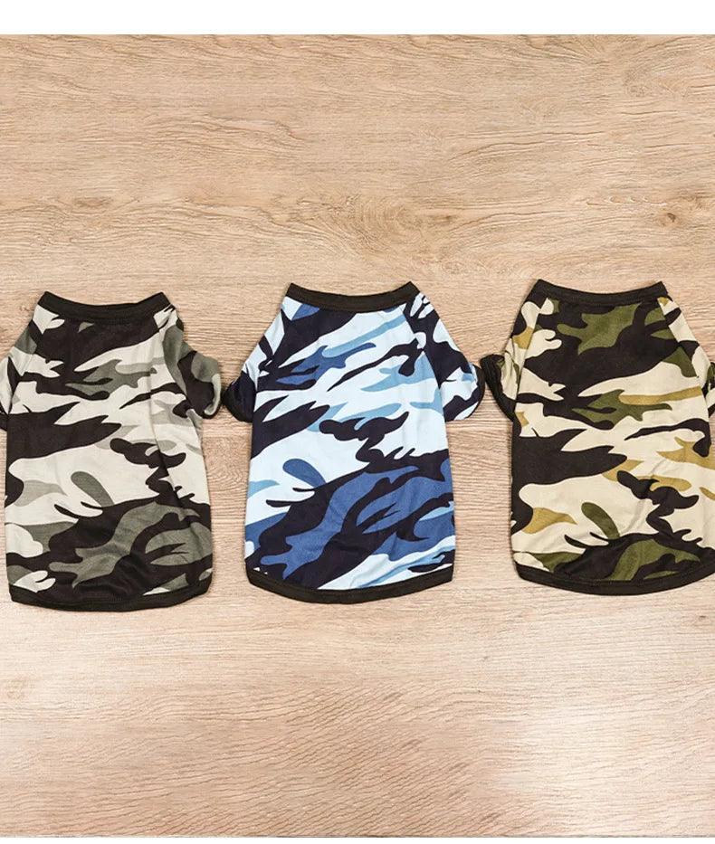 Spring Dog Clothes Camouflage T-shirt Cat Puppy Costume Apparel Pomeranian Yorkie Dog Clothing Tee Shirt Shih Tzu Pet Outfit - Lizard Vigilante