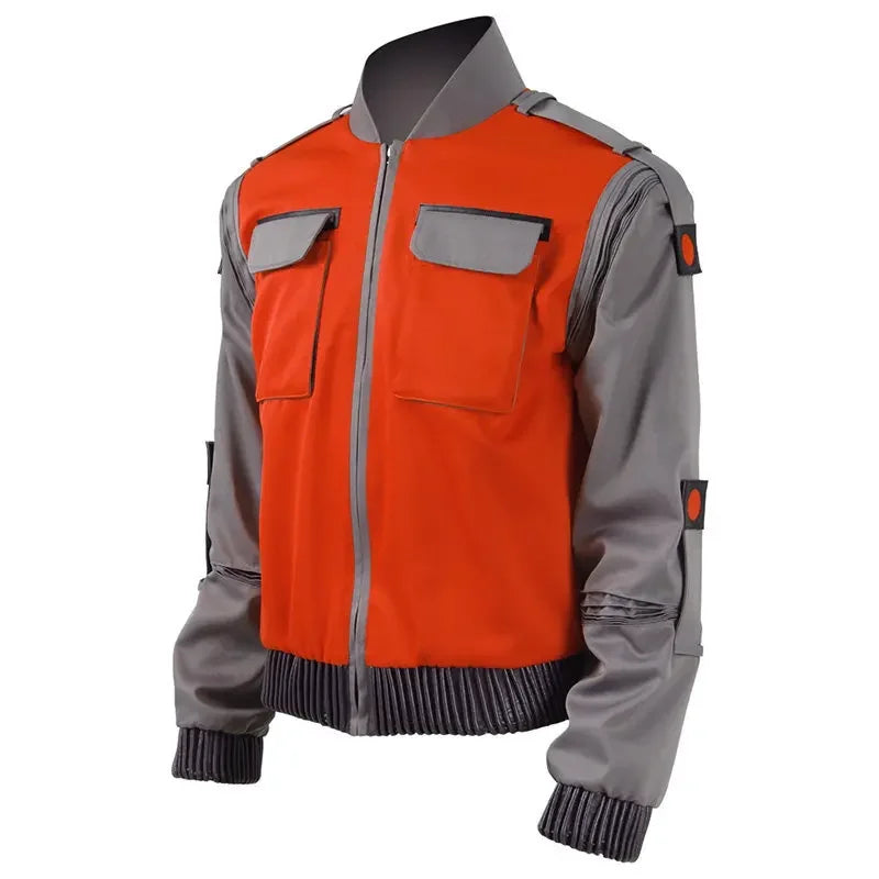 Back To Future Movie Cosplay Marty McFly Orange Red Jacket Adult Men Halloween Carnival Festival Costume - Premium  from Lizard Vigilante - Just $28.99! Shop now at Lizard Vigilante