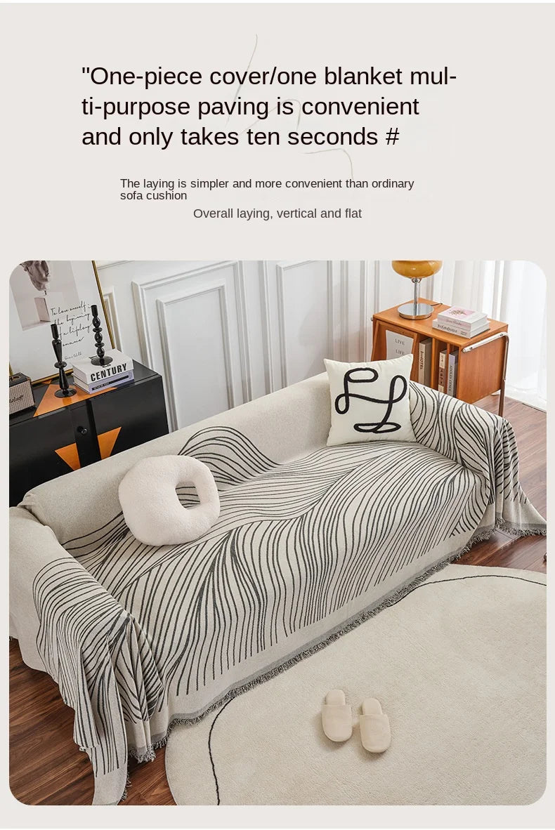 Nordic Throw Blanket – Heavy Stitch Geometric Sofa Tapestry for Home, Camp, and Chaos Nights