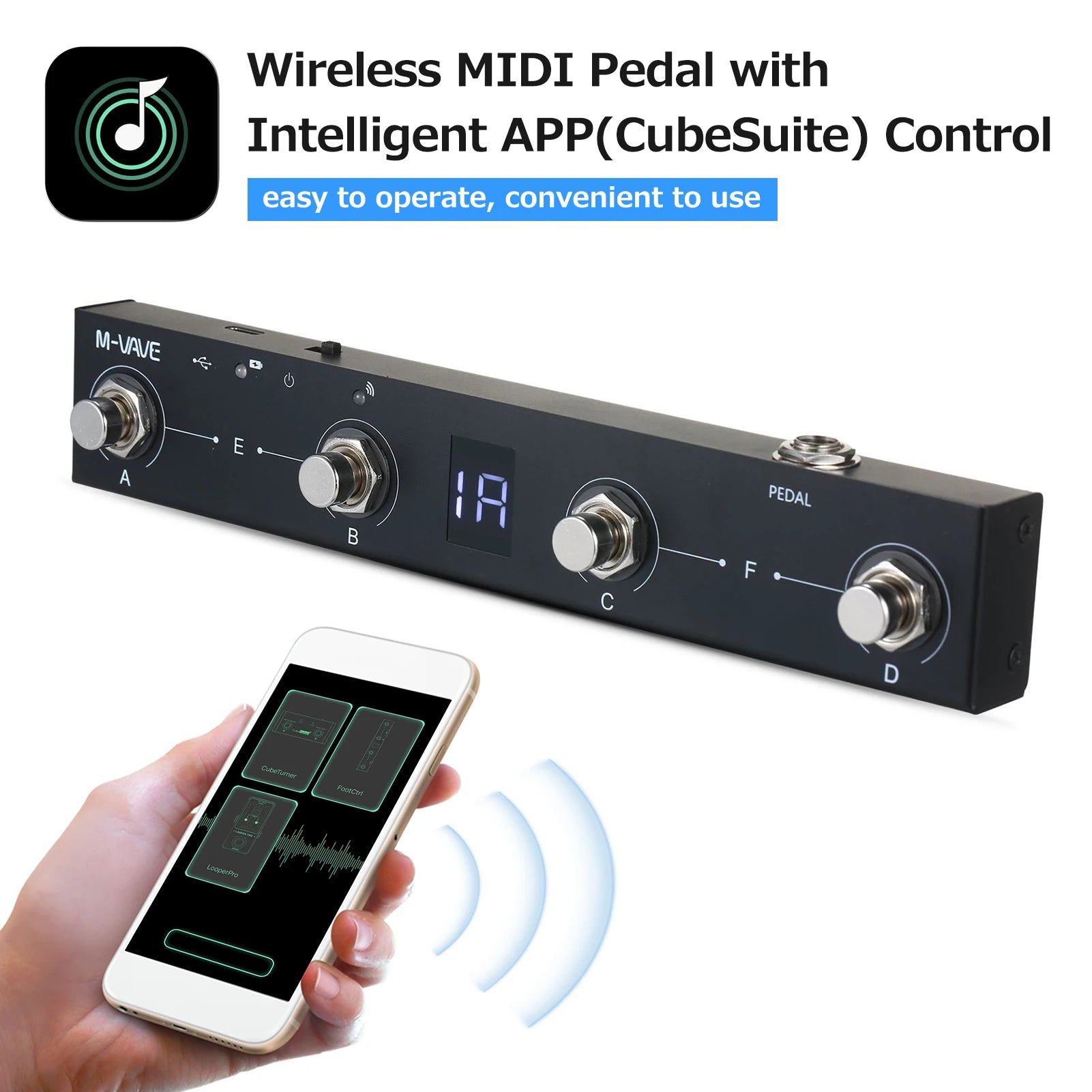 MIDI Controller M-VAVE Chocolate BT Rechargeable 4 Buttons MIDI Controller Pedal APP Control with Wireless Transmission System - Premium midi controller from Lizard Vigilante - Just $27.99! Shop now at Lizard Vigilante