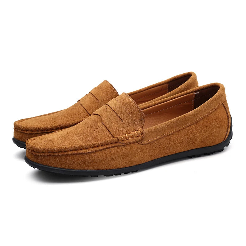 Suede Leather Designer Luxury Brand Smile Mens Casual Formal Loafers Slip On Moccasin Flats Footwear Male Driving Shoes for Men - Premium Shoes from Lizard Vigilante - Just $48.88! Shop now at Lizard Vigilante