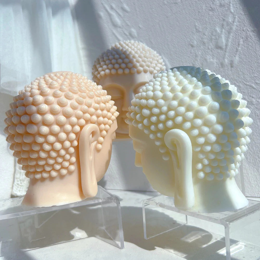 Original Buddha Statue Silicone Molds Buddha Head Candle Mold Sculpture Art Wax Tool Mould Figurine Ornaments Gifts Home Decor