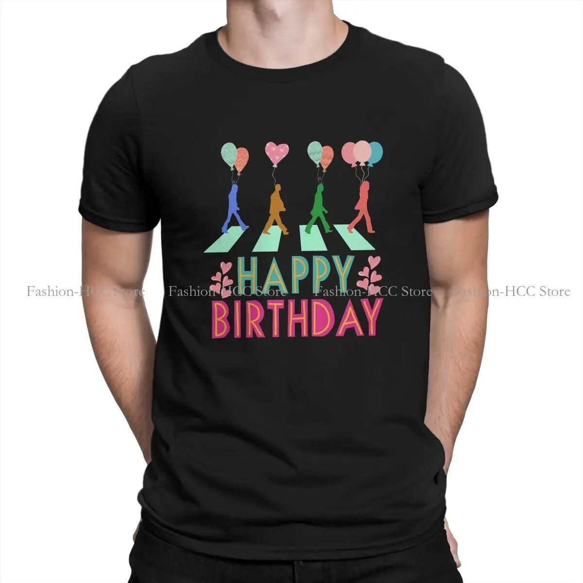 The Beatle Birthday Song O Neck TShirt Band Basic Polyester Tee Shirt Man's Tops - Premium T-Shirt from Lizard Vigilante - Just $23.99! Shop now at Lizard Vigilante