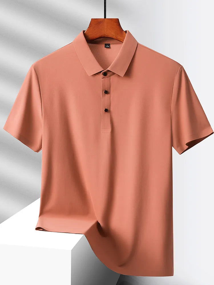 Select Popular Nylon Fabric Short Sleeved Polo Shirts, Summer Ice Silk Quick Drying - Premium  from Lizard Vigilante - Just $15.99! Shop now at Lizard Vigilante